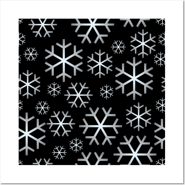 White Christmas Snowflakes Pattern Wall Art by inotyler